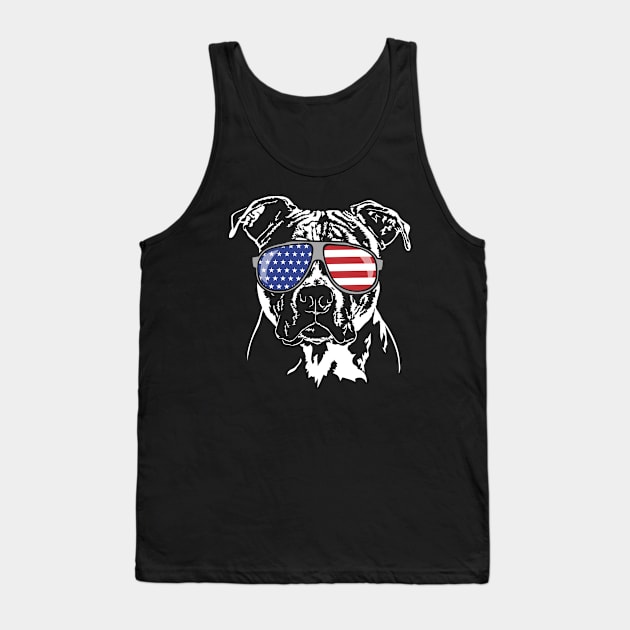 Proud American Staffordshire Terrier American Flag sunglasses Tank Top by wilsigns